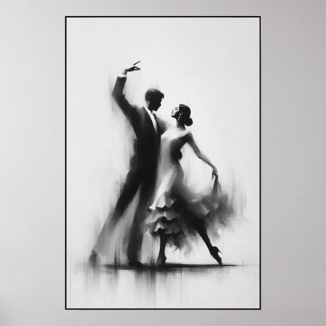 Poster Abstrato Dance Duo Flamenco (Frente)