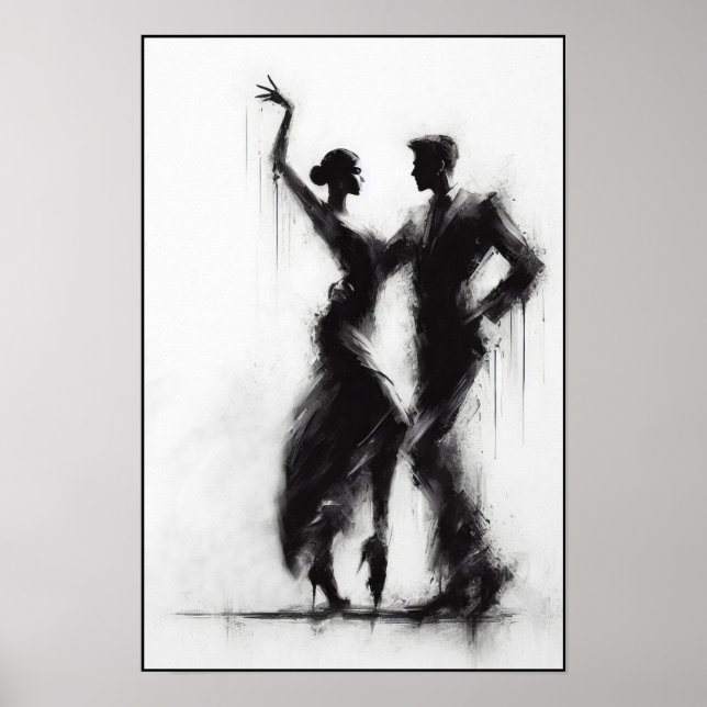 Poster Abstrato Dance Duo Flamenco (Frente)