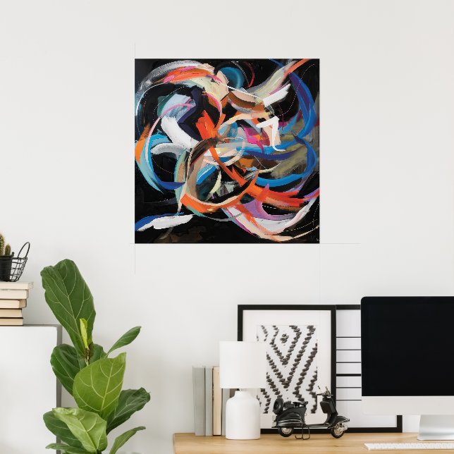 Poster Abstrato Dancer no movimento dinâmico (Escritório em casa)