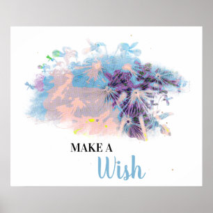 Poster *~* Abstrato DANDELION Faça Um Desejo