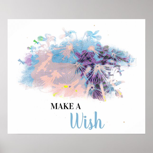 Poster *~* Abstrato DANDELION Faça Um Desejo (Frente)