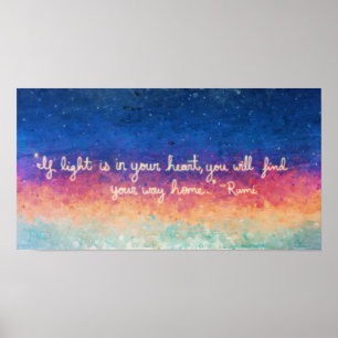 Pôster Abstrato das citações de Rumi