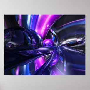 Poster abstrato das ondas vívidas