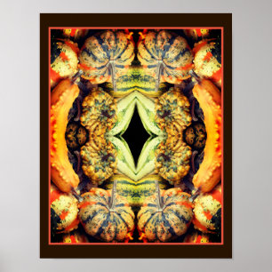 Poster Abstrato de Abóboras Fantasiosas Coloridas de Pert