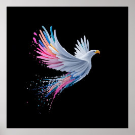 Poster Abstrato de Águia Colorida Design