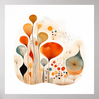 Poster Abstrato de aquarela de fusão moderna