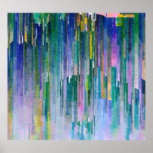 Poster Abstrato de aquarela, fundo de tinta a óleo.