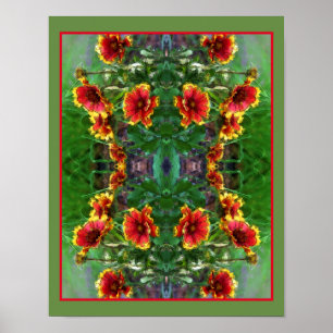 Poster Abstrato de Aquarelas do Flor em Aberto