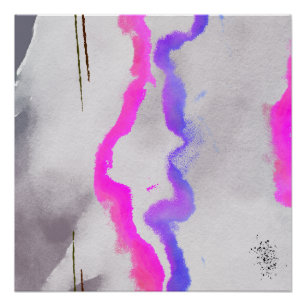 Pôster Abstrato De Aquarelas Puras E Rosa