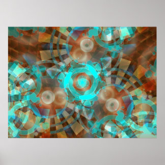 Poster Abstrato de AquaRustia