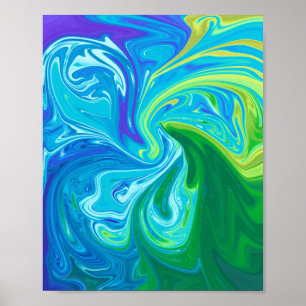 Poster Abstrato de arte colorida