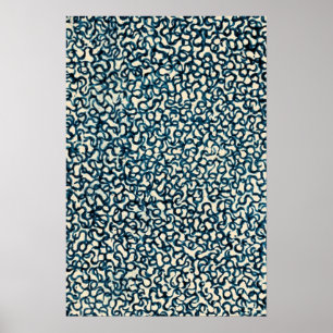 Poster Abstrato de arte de linhas azuis