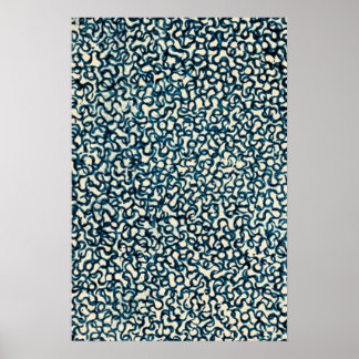 Poster Abstrato de arte de linhas azuis