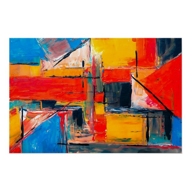 Pôster Abstrato de Arte de Pulso Urbano (Frente)