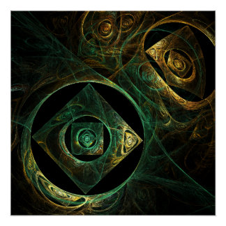Pôster Abstrato de arte de vibrações mágicas
