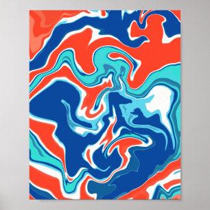 Poster Abstrato de Arte Fluida Vibrante