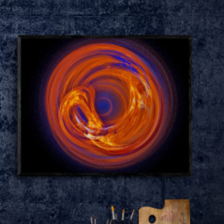 Pôster Abstrato de Arte Fractal de Vidro Líquido Flame