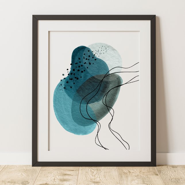 Poster Abstrato de Arte Moderna Contemporânea Verde Preto (Criador carregado)