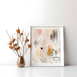 Poster Abstrato de arte moderna minimalista e neutra