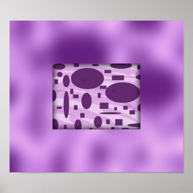 Poster Abstrato de arte roxa (Frente)