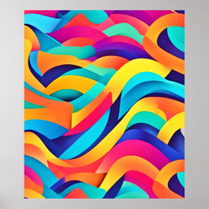 Poster Abstrato de Arte Vibrante