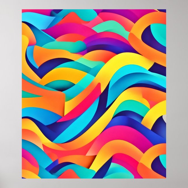 Poster Abstrato de Arte Vibrante (Frente)