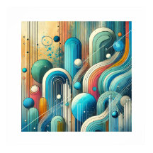 Abstrato de arte vibrante com formas ovais azuis e