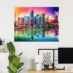 Poster Abstrato de arte vibrante em Miami
