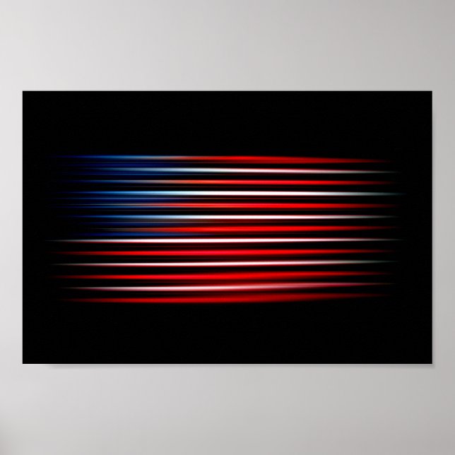 Poster Abstrato de Bandeira Americana (Frente)