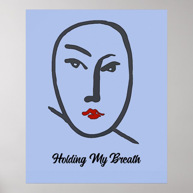 Poster Abstrato de Blue Faces (Frente)