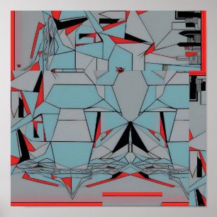 Poster Abstrato de Cidade de Drone