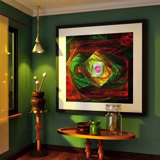 Pôster Abstrato de Conexões Dinâmicas (Dynamic Connections Abstract Art Poster)