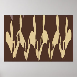 Pôster Abstrato de Contornos de Sombras do Pessoas