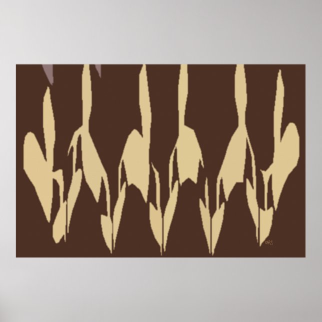 Pôster Abstrato de Contornos de Sombras do Pessoas (Frente)