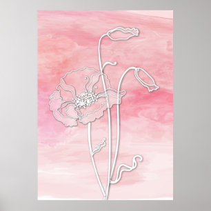 Poster Abstrato de cor rosa rosa e papas 2