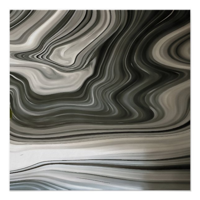 Pôster Abstrato de Corda Artística em Monotone cinza (Frente)