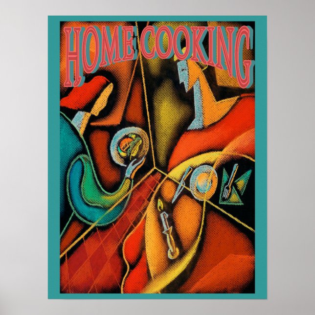 Poster Abstrato de Cozinhar de cozinha (Frente)