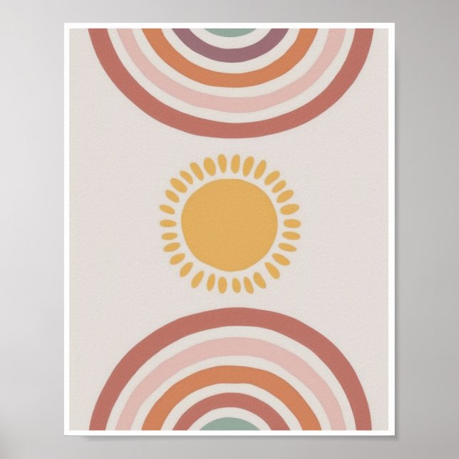 Pôster Abstrato de Crianças do Arco-íris Impressõe (Frente)