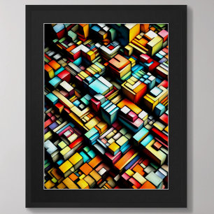 Poster Abstrato de desenho do Pastel Vertical Dimensionáv