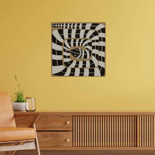 Poster Abstrato de Diversão com Cobra liso e crua neutro (Sala de Estar 2)