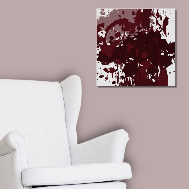 Poster Abstrato de Diversão Rosewood Red Splatter Art (Fun Abstract Rosewood Red Splatter Art Poster)