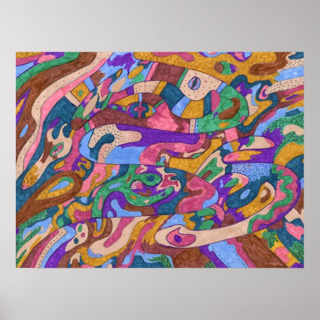 Pôster abstrato de "Dragon Ride" 24x18 (Frente)