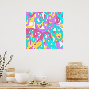 Poster Abstrato de espirais de Pastel