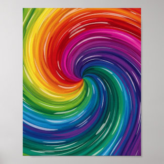 Poster Abstrato de espiral vibrante