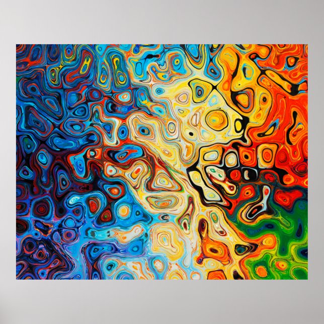 Poster Abstrato de estrutura de textura colorida (Frente)