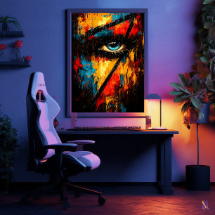 Poster Abstrato de Expressão Contemporânea de Vista Inten