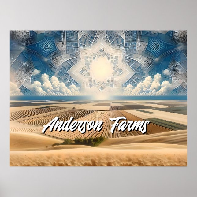 Poster Abstrato de Fazenda de trigo da Prairie (Frente)