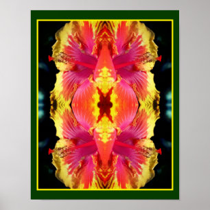 Poster Abstrato de fechamento do ventilador do Hibiscus C