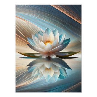 Pôster Abstrato de flor de lótus poster