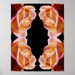 Poster Abstrato de Flor de Rosebud Amarelo pintado